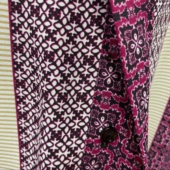NYDJ Scarf Print Split Neck Blouse - Picture 6 of 13